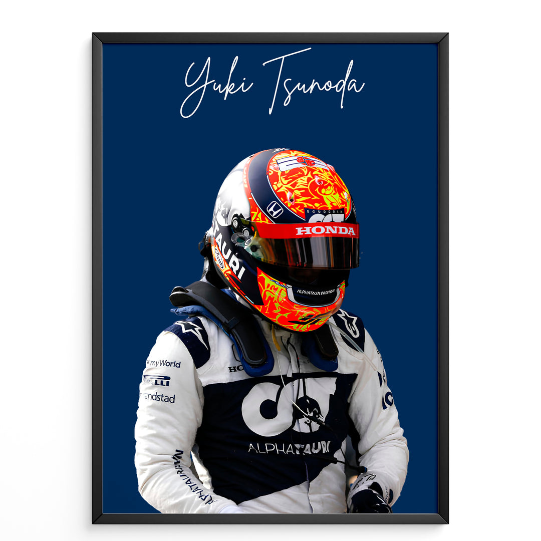Yuki Tsunoda F1 Poster | Unique Design on 20+ International Tracks